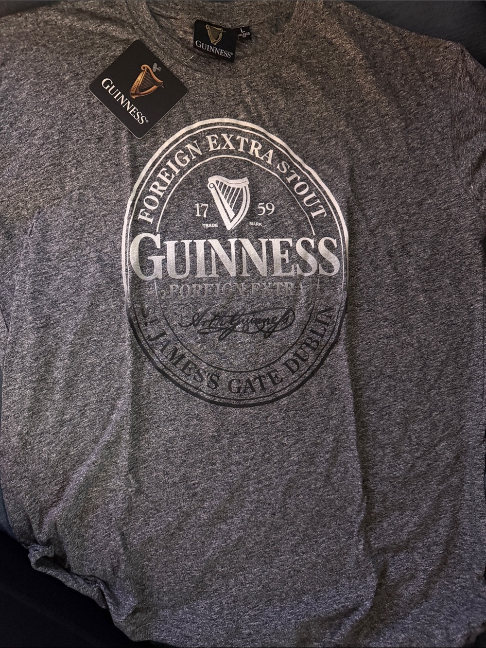 Guinness Heather Gray Short-Sleeve Logo Tee